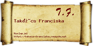Takács Franciska névjegykártya